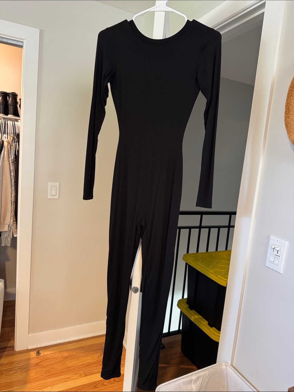 naked wardrobe Black Long-Sleeve Jumpsuit